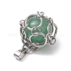 Плетеный мешочек из нержавеющей стали с подвесками из пакраме и драгоценными камнями&nbsp;PALLOY-JF02735-02