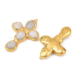 Большие ограненные подвески из натурального радужного лунного камня&nbsp;KK-H516-27G-03