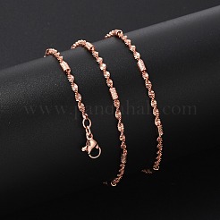 Латунные цепочки сингапур ожерелья для женщин&nbsp;NJEW-D302-38RG