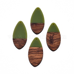 Pendentifs en résine opaque et bois de noyer&nbsp;RESI-N025-032-B02