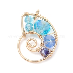 3 шт. подвески из стеклянных бусин в форме раковины&nbsp;PALLOY-TA00362