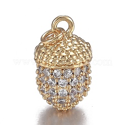 Осенняя тема латунные микро прозрачные подвески с кубическим цирконием ZIRC-F120-081G