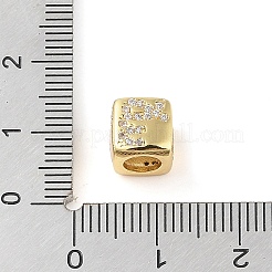 Perle europee in zircone chiaro con micro pavè di zirconi chiari&nbsp;KK-K368-01G-06