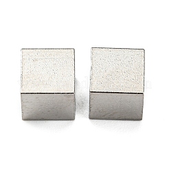 変色しない201ステンレススチールビーズ  キューブ  ステンレス鋼色  6x6x6mm  穴：2.5mm&nbsp;STAS-H180-07P
