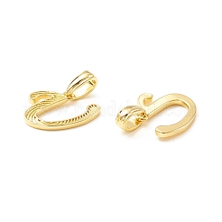 Placage en rack pendentifs lettre en laiton écologiques&nbsp;KK-K265-02G-U