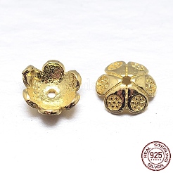 Veri cappucci di perline in argento sterling a 18 petali e 6 placcati in oro 925k&nbsp;STER-M100-10