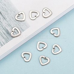 変色しにくいバレンタインデーの手作りギフトのアイデア 201 ステンレススチールオープンハートペンダント  中空  11x10x1mm  穴：1mm&nbsp;STAS-Q057
