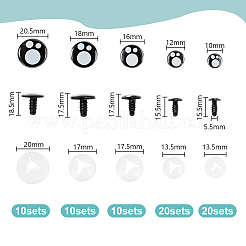70Sets 5 Stile ABS-Kunststoff Handwerk Puppe Auge&nbsp;DIY-GA0008-04
