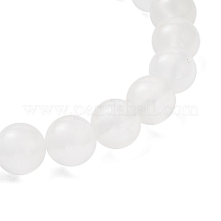 Браслеты из натуральных круглых бусин селенита для мужчин и женщин&nbsp;BJEW-JB12236