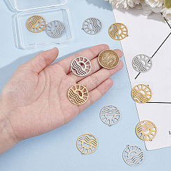 12 шт. подвески из нержавеющей стали 201 двух цветов&nbsp;STAS-UN0060-26