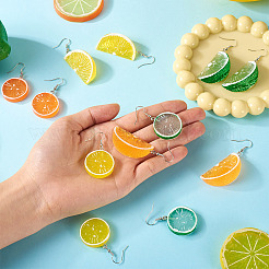 6 Paar baumelnde Ohrringe aus Messing mit Früchten&nbsp;EJEW-TAC00018