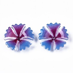 プラスチックビーズ  花  藤紫色  21~22x22x5~5.5mm  穴：1mm&nbsp;KY-N015-027B