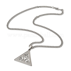 201 нержавеющая сталь викинг трискелион кулон ожерелье для женщин мужчин NJEW-F344-01P