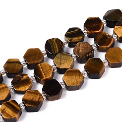 Природных тигровый глаз бисер нитей G-P534-A21-02