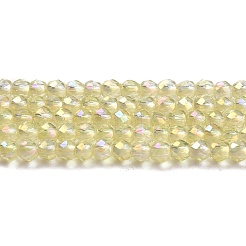 Chapelets de perles en verre transparent électrolytique&nbsp;GLAA-H021-01A-FR04