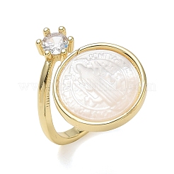 Messing Micro Pave klare Zirkonia Manschette offene Ringe&nbsp;KK-CBA56EF-41A-G