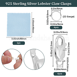 4 Stück 925 Karabinerverschlüsse aus Sterlingsilber&nbsp;STER-BBC0009-40A