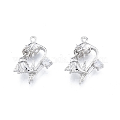 Латунные микропаве прозрачные подвески с фианитом&nbsp;KK-G432-12P