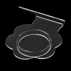透明アクリル製、斜め背面のシングルブレスレット/バングル用ディスプレイスタンド  花  7.5x4.5x6cm&nbsp;BDIS-C003-01B