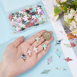 70 шт. 7-х цветные двухцветные акриловые подвески-соединители&nbsp;PALLOY-PH01847