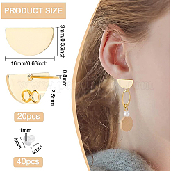 20 шт. латунные серьги-гвоздики KK-BC0008-45