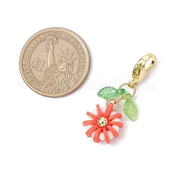 Подвески из полимерной глины и стекла в виде цветов HJEW-MZ00327-03