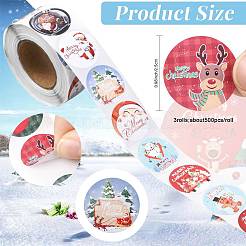 3 рулон самоклеящихся бумажных наклеек с круглыми точками в рождественском стиле&nbsp;DIY-FS0010-32B