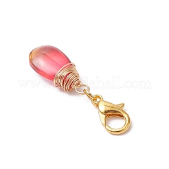 Подвесные украшения в виде капли из стекла HJEW-JM02974-02