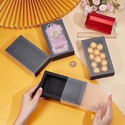 Картонные ящики для хранения подарков с прозрачной крышкой&nbsp;CON-WH0092-72C-02