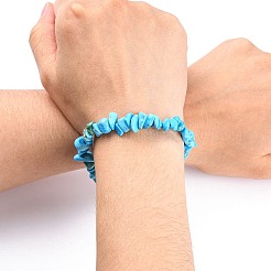 Howlite чипы растянуть браслеты&nbsp;BJEW-JB01308-06