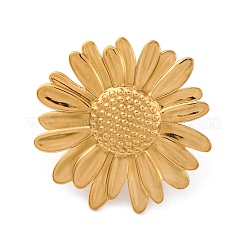 Ионное покрытие(ip) 304 нержавеющая сталь цветок открытые манжеты кольца RJEW-M047-11G