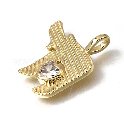 Pendenti in zirconi cubici trasparenti in micro pavè di ottone&nbsp;KK-C262-65G