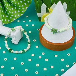 3 нить плоских круглых бусин из полимерной глины ручной работы&nbsp;CLAY-SC0001-69A