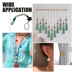 100шт 5 стиля расписные европейские бусины из натурального дерева WOOD-SC0001-40