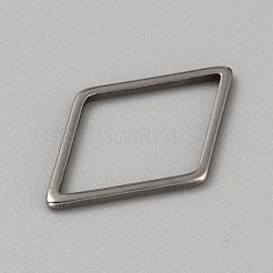 304ステンレススチールリンクリング  ステンレス鋼色  菱形  15.6x9.5mm&nbsp;LS-STAS-WH0066-01J-A