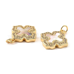 Zirconi in ottone con pendenti a conchiglia&nbsp;X-KK-K342-15G
