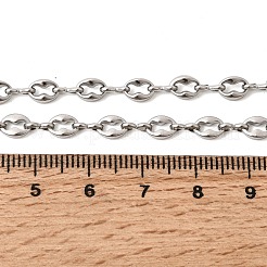 Цепочка из нержавеющей стали 201 толщиной 4.5 мм в форме кофейных зерен&nbsp;NJEW-K302-15P