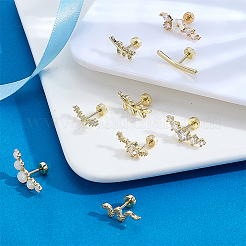 9 Stück Edelstahl Pavé klare Zirkonia Knorpel Ohrring-Sets&nbsp;EJEW-PH0001-54