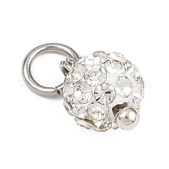 Круглые подвески из полимерной глины ручной работы со стразами PALLOY-JF04456