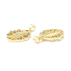 Porte micro ouvrent pendentifs zircone cubique en laiton de placage&nbsp;LS-KK-E278-11G
