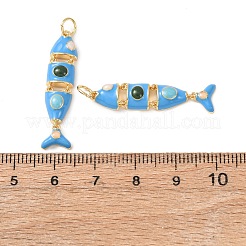 Pendentifs d'émail en laiton &nbsp;KK-C143-44A-G01