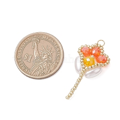 Подвески в виде тюльпанов из стеклянного бисера&nbsp;PALLOY-MZ01214-01