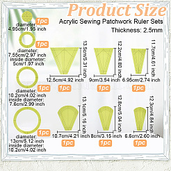 Наборы линеек для шитья из акрила в стиле пэчворк DIY-WH0028-98