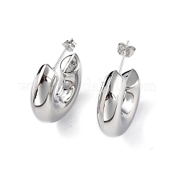 Серьги-гвоздики из латуни с толстым кольцом EJEW-P214-15P