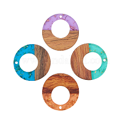 Подвески из прозрачной смолы и ореха&nbsp;RESI-CJ0001-73