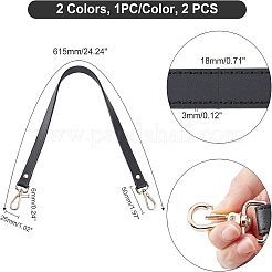 2 шт. двухцветные ручки для сумок из искусственной кожи DIY-FH0003-05