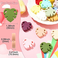 18 шт. 18-х цветные бусины из пищевого экологически чистого силикона в виде листьев монстеры&nbsp;SIL-CJ0002-76