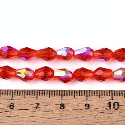 Прозрачные стеклянные бусины гальваническим пряди&nbsp;LS-EGLA-N023-6x8mm-A04