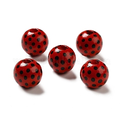 Печатные деревянные круглые бусины&nbsp;WOOD-C012-01B