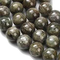 Бусы из натурального зеленого кианита&nbsp;G-H335-B05-12mm